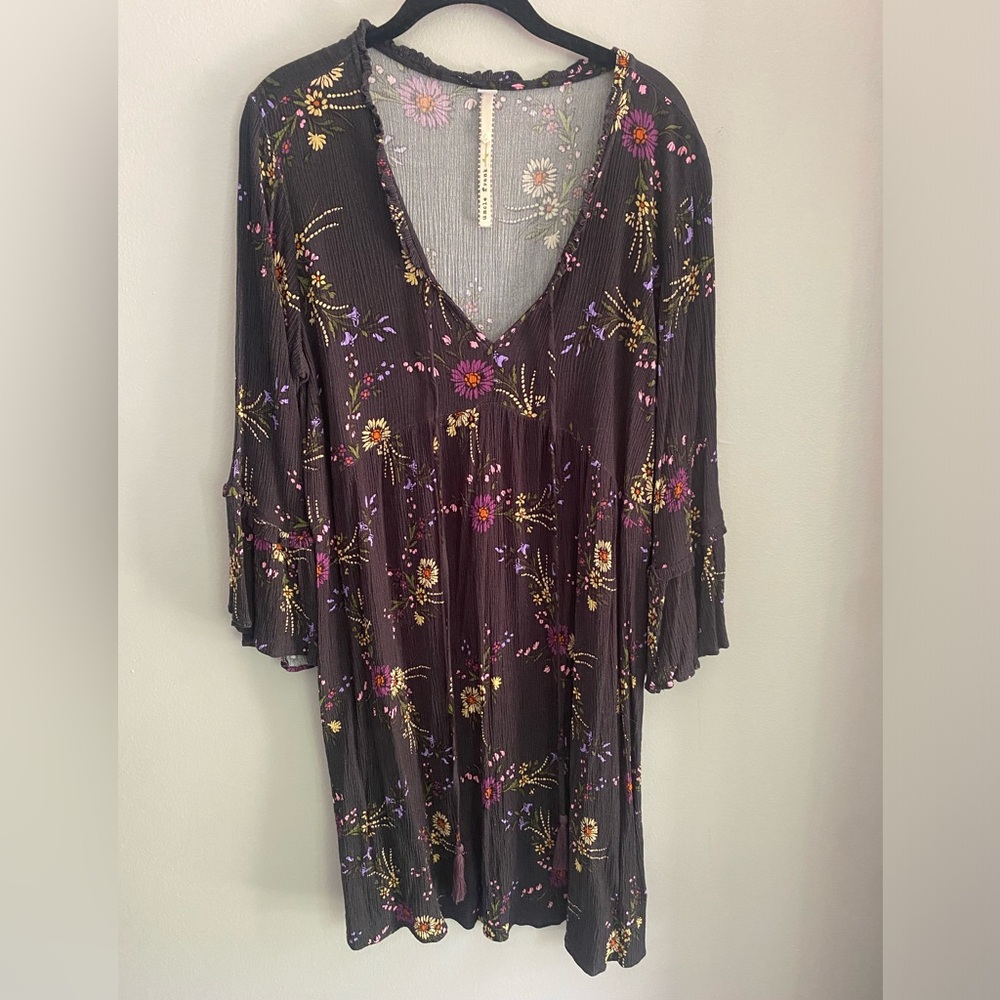 Uncle Frank - boho floral peasant mini dress
